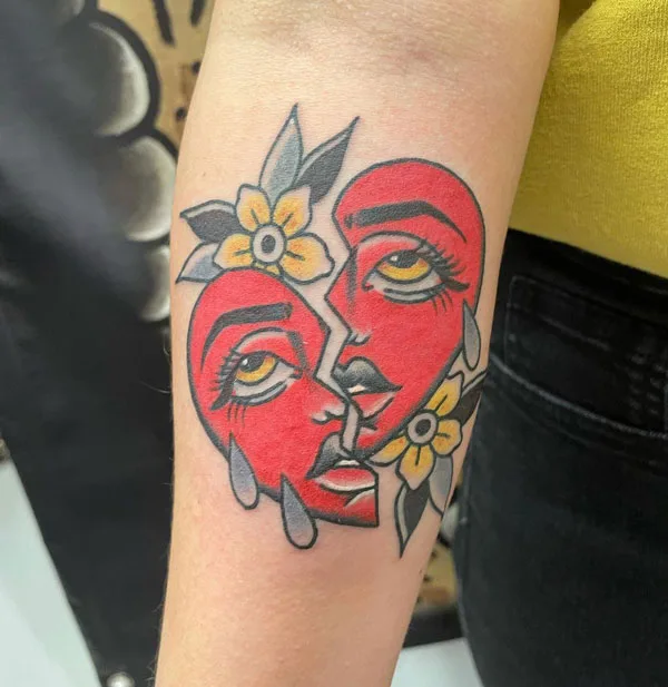 Broken heart tattoo 68