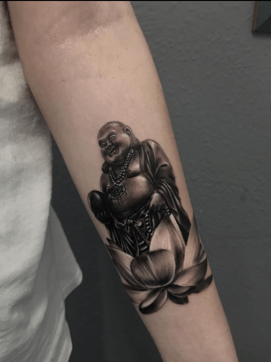 Buddha Tattoo With Lotus Flower