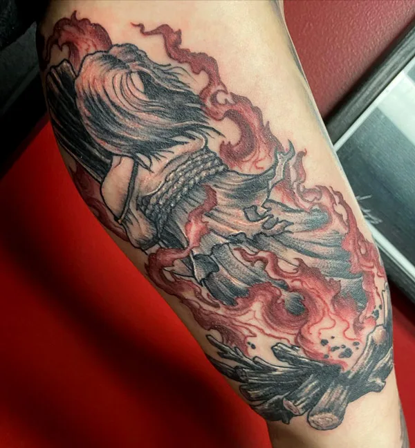 Burning Witch Tattoo 1