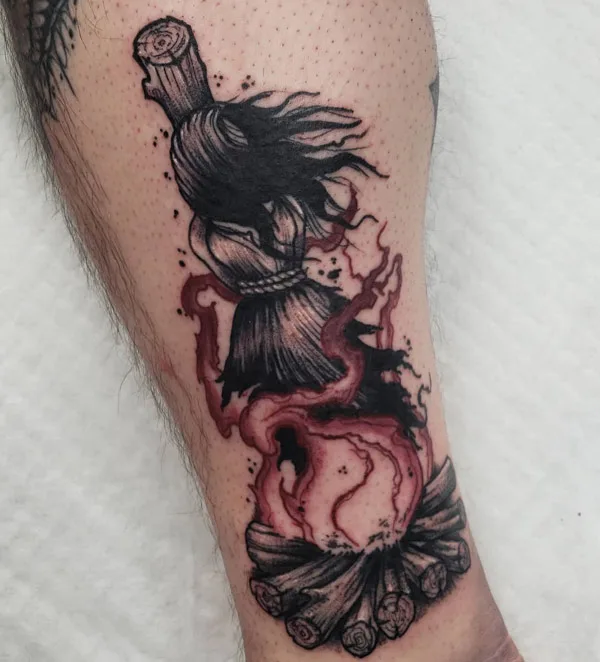 Burning Witch Tattoo 2