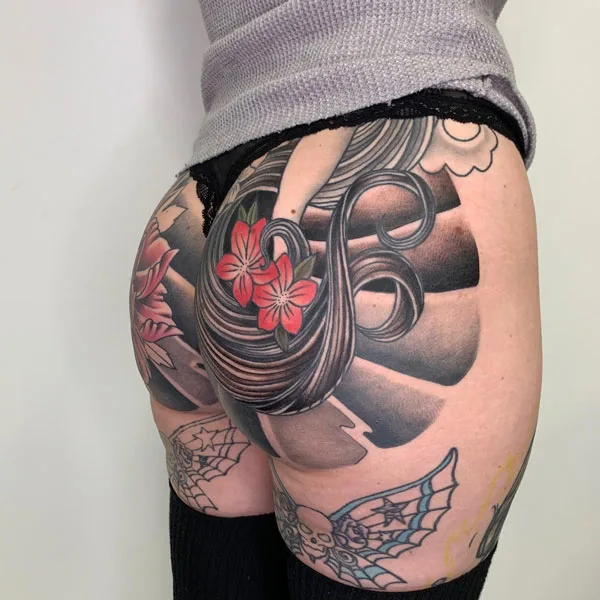 Butt tattoo 255