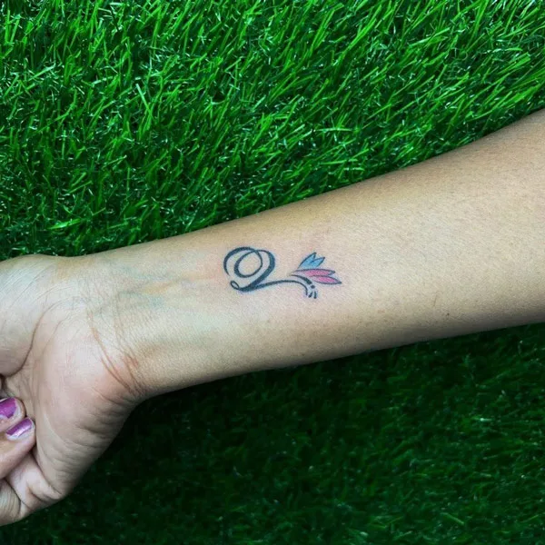 Butterfly Initial Tattoo 1