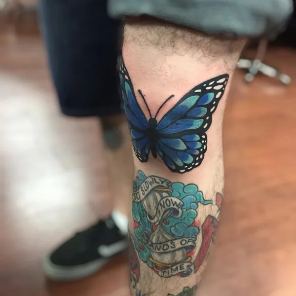 Butterfly Knee Tattoo 1