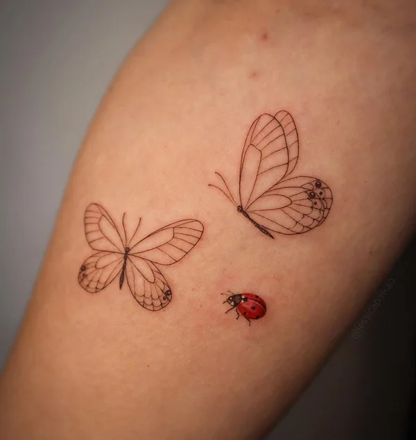 Butterfly and Ladybug Tattoo 2