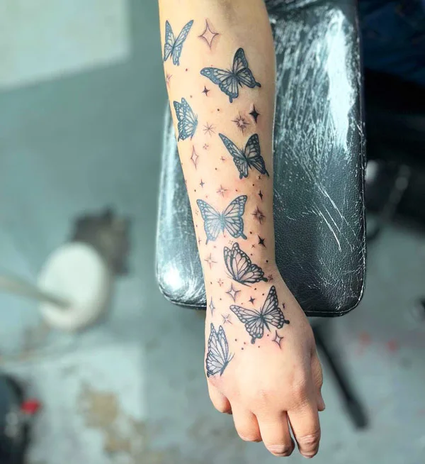 Butterfly sparkle tattoo