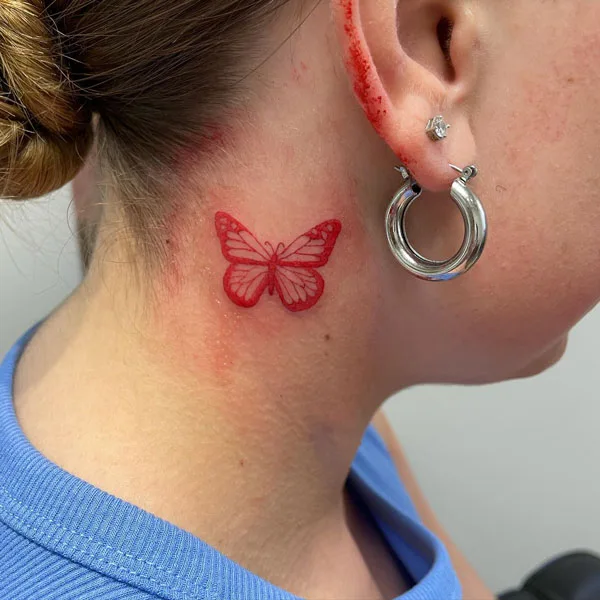 Butterfly tattoo behind ear 98