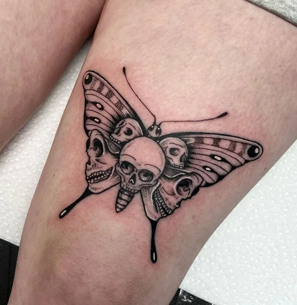 Butterfly thigh tattoo 69