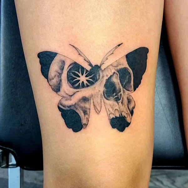Butterfly thigh tattoo 88
