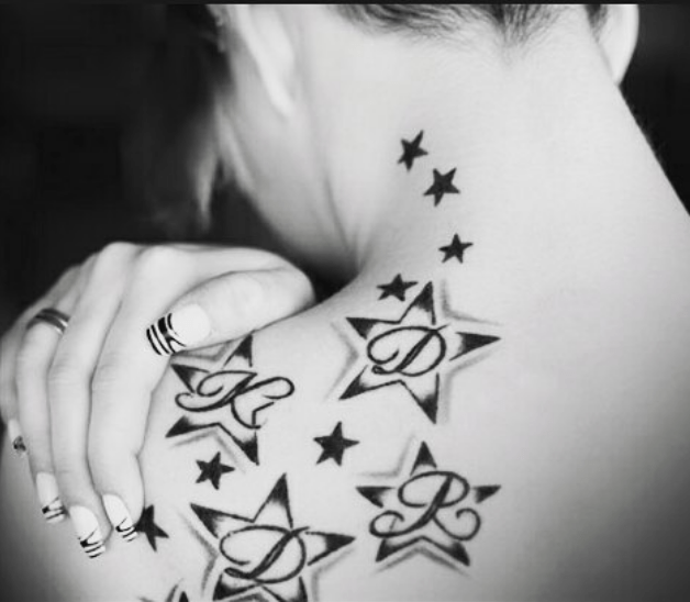 B&w Constellation Tattoo with image B&w Constellation Tattoo with image