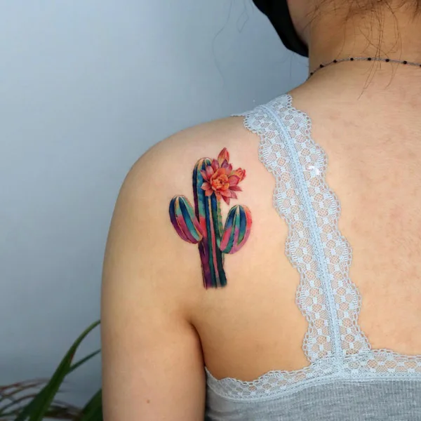 Cactus Flower Tattoo 1