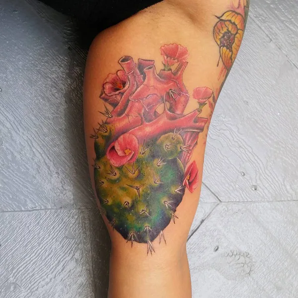 Cactus Heart Tattoo 2