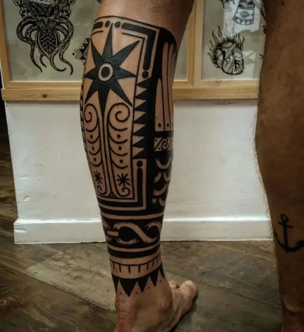 Calf Tribal Tattoo 2