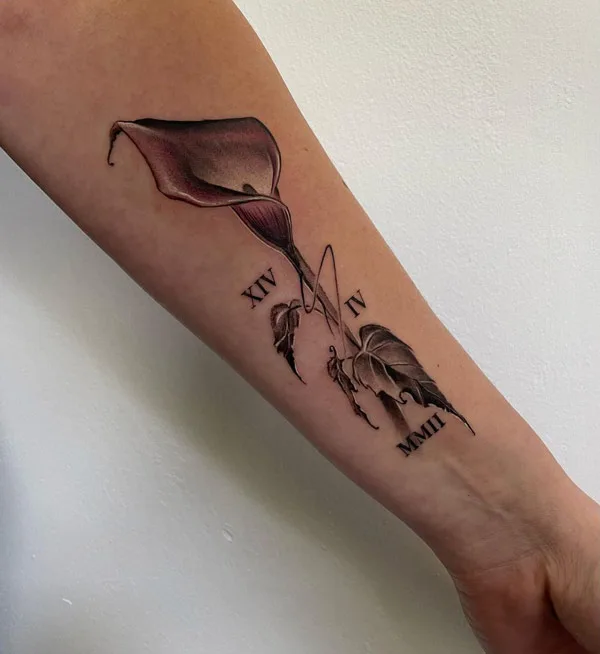Calla Lily Forearm Tattoo 1
