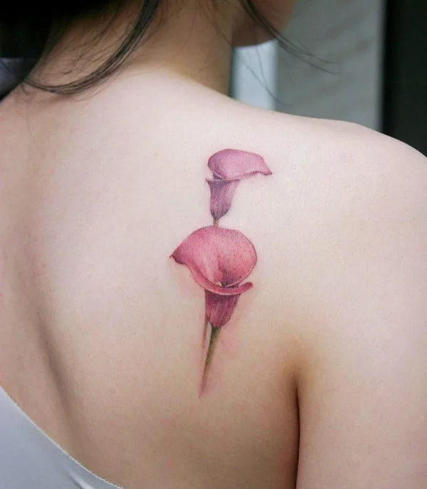 Calla Lily Shoulder Blade Tattoo
