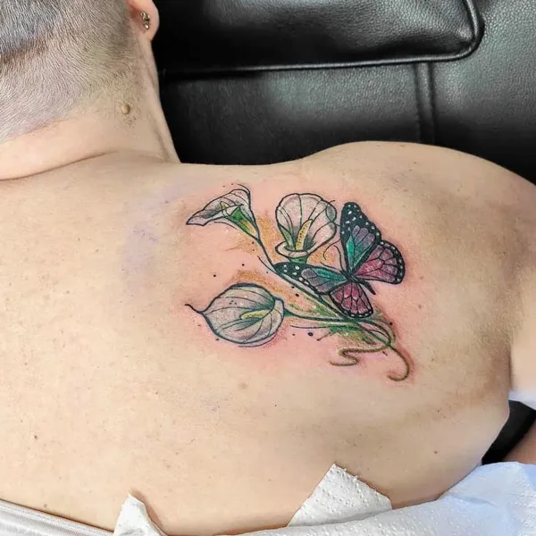 Calla Lily and Butterfly Tattoo 2