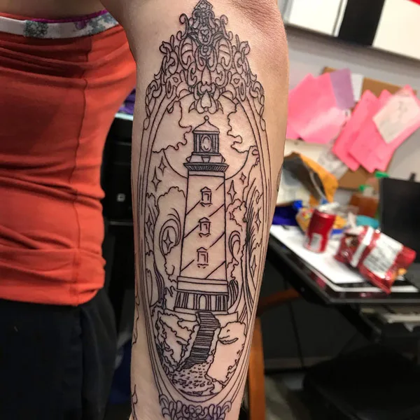 Cape Hatteras Lighthouse Tattoo 2