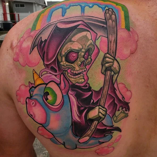 Cartoon Grim Reaper Tattoo