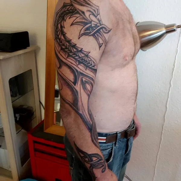 Celtic Dragon Sleeve Tattoo 1