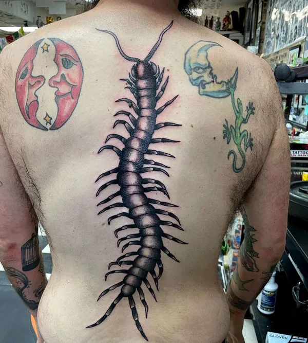 Centipede Spine Tattoo