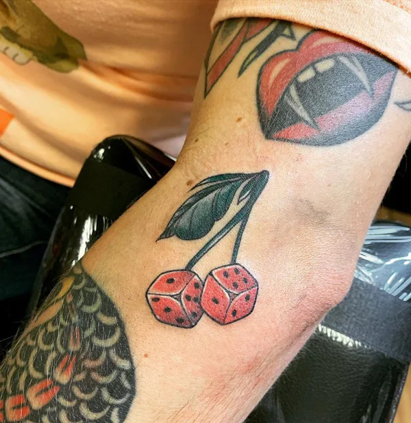 Cherry Dice Tattoo 1