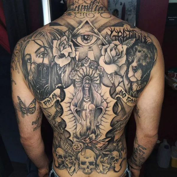 Chicano Back Tattoo 2
