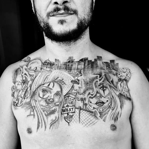 Chicano Chest Tattoo 2