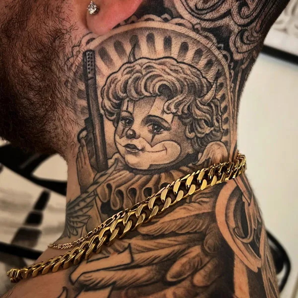 Chicano Neck Tattoo 2