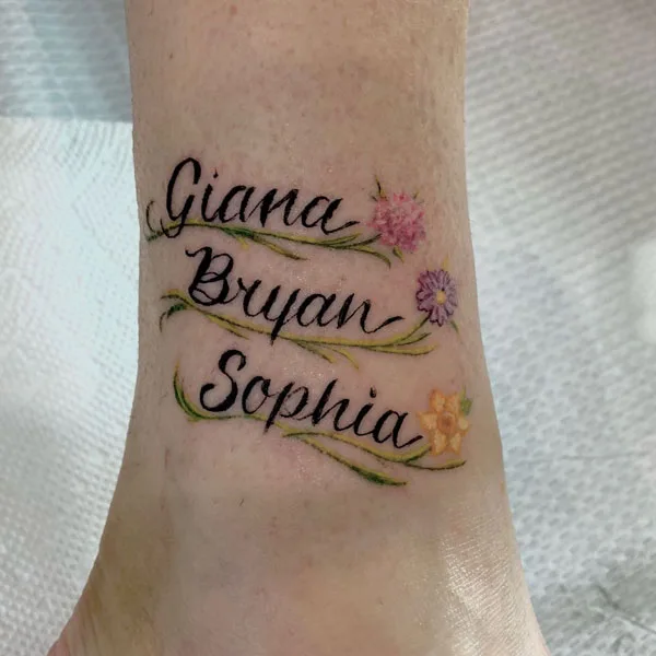 Childs name tattoo
