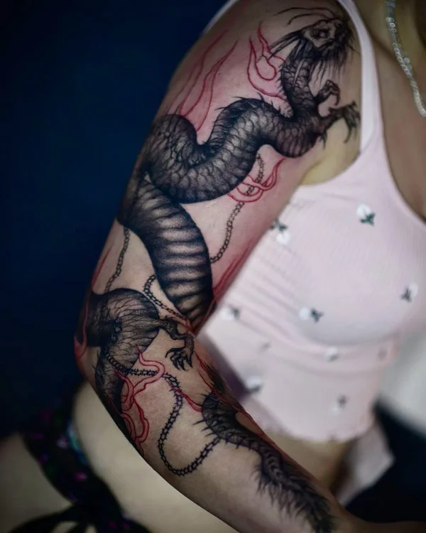 Chinese dragon tattoo sleeve