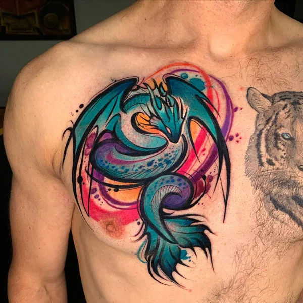 Chinese water dragon tattoo 2