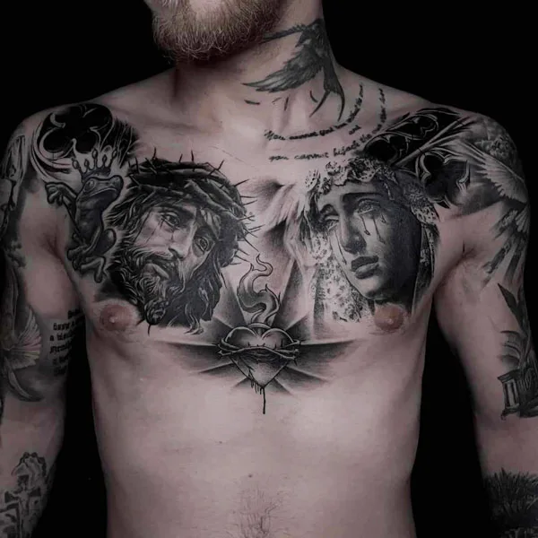 Christian Chest Tattoo 1