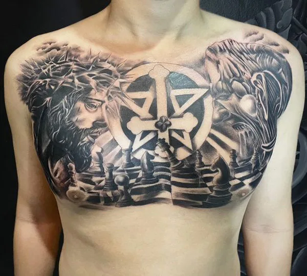 Christian Chest Tattoo 2