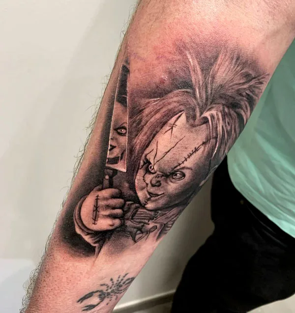 Chucky knife tattoo