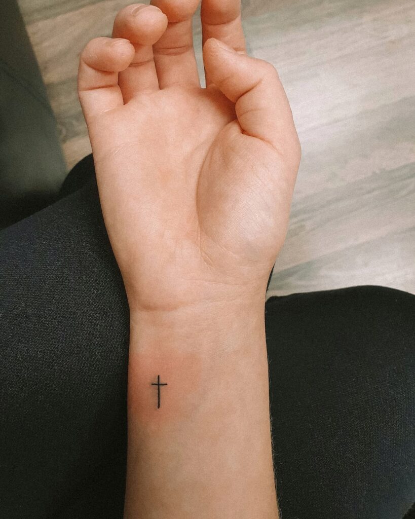 Classy Small Cross Wrist Tattoo for Girl Elegant Simplicity