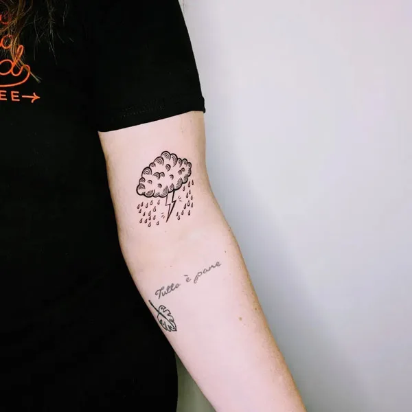 Cloud with lightning bolt tattoo 1