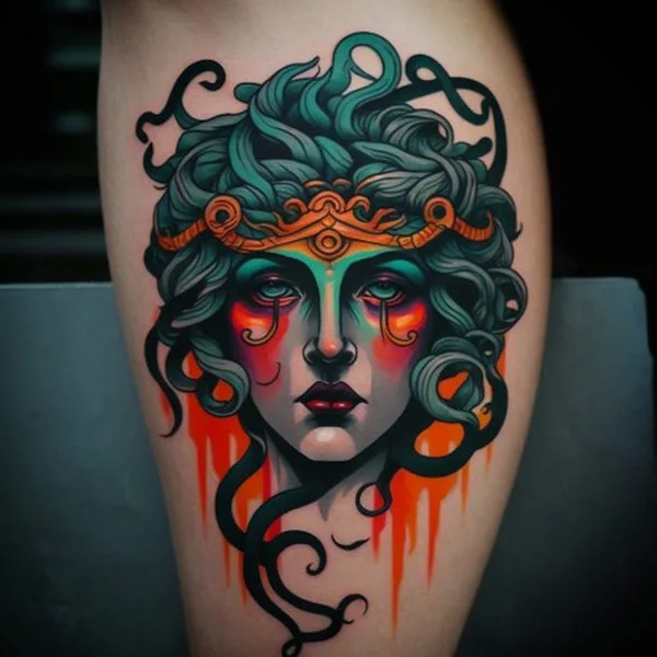 Colorful Medusa Tattoo