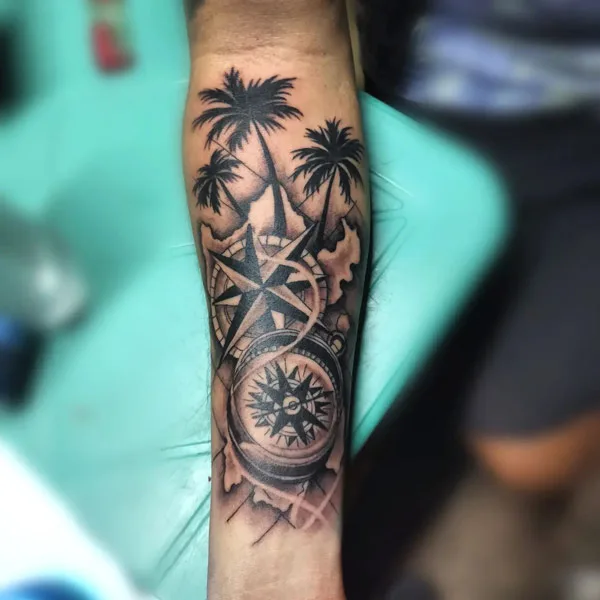 Compass Forearm Tattoo