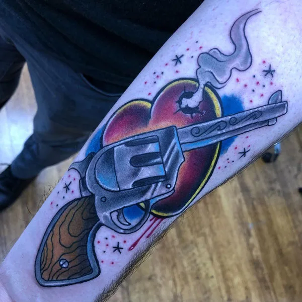 Cowboy Revolver Tattoo 2
