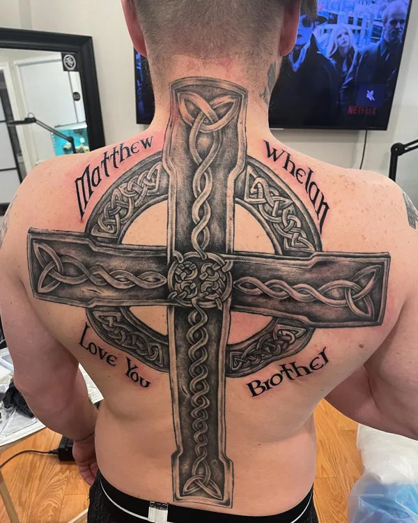 Cross Tattoo on Back 1