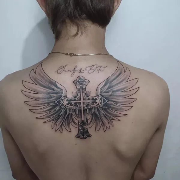 Cross Tattoo on Back 2