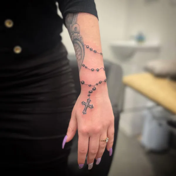 Cross Tattoo on Hand 1