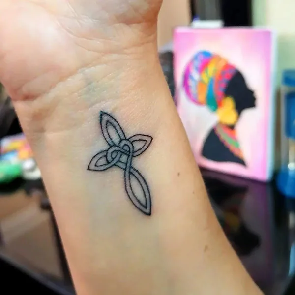 Cross Tattoo on Wrist 1