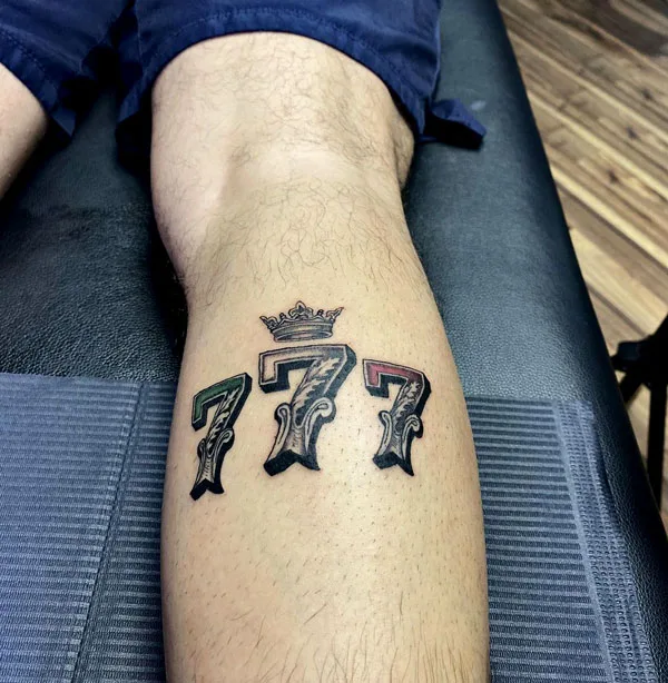 Crown 777 tattoo