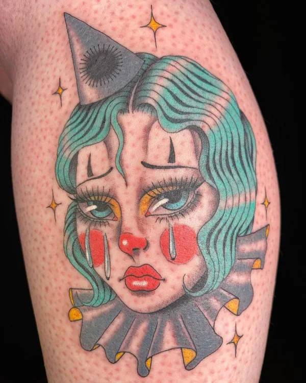 Crying Clown Tattoo 2