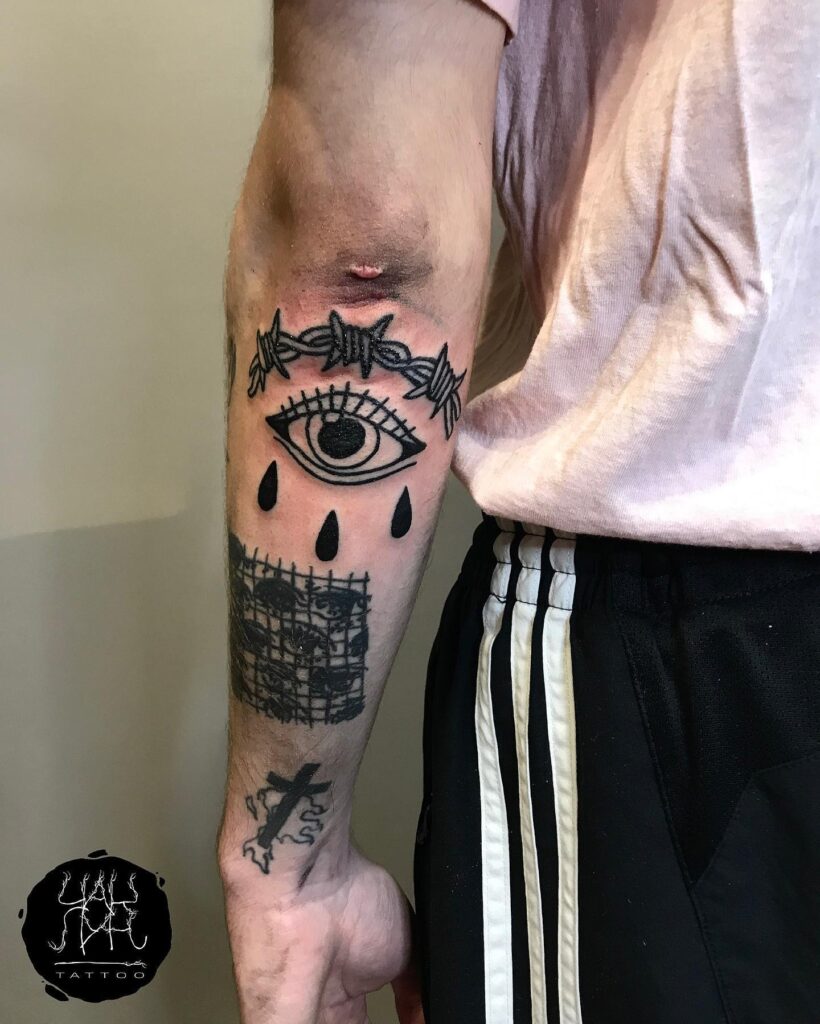 Crying Eye Tattoo Design On Hand With Meaning For Men