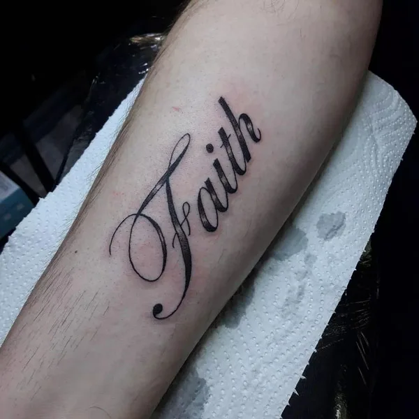 Cursive Faith Tattoo 1