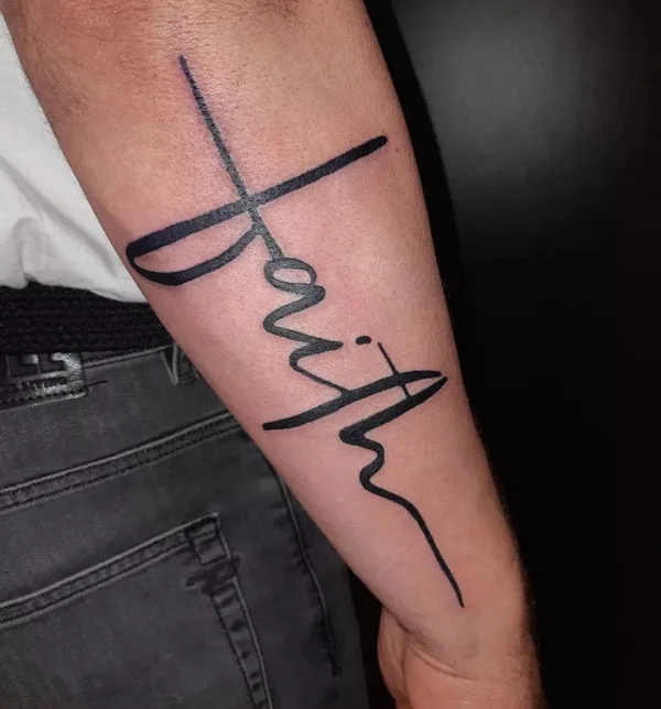 Cursive Faith Tattoo 2