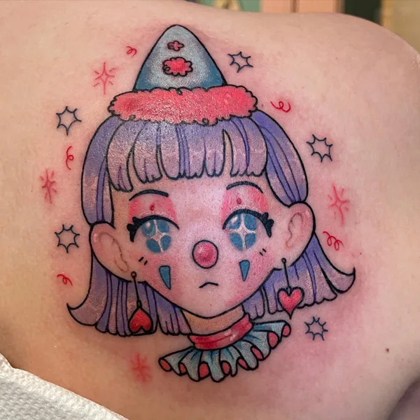 Cute Clown Tattoo