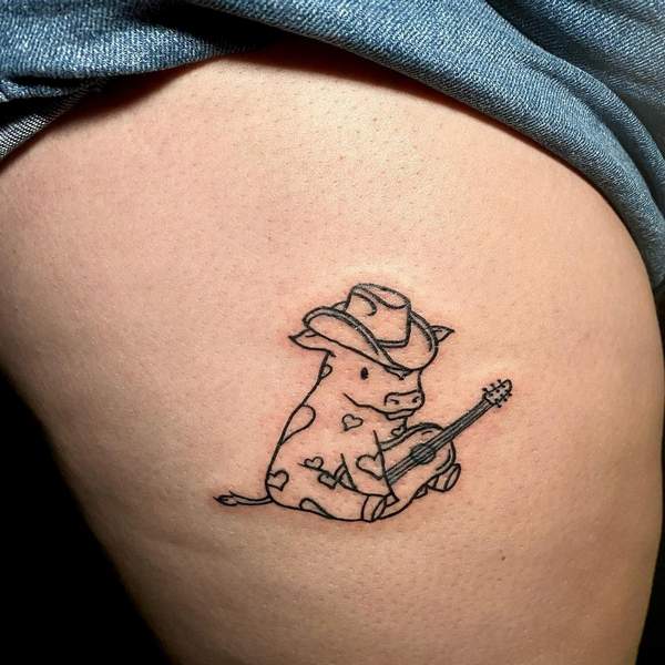 Cute Cow Tattoo 3