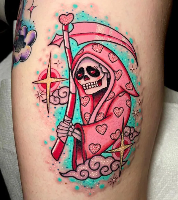 Cute Grim Reaper Tattoo 1
